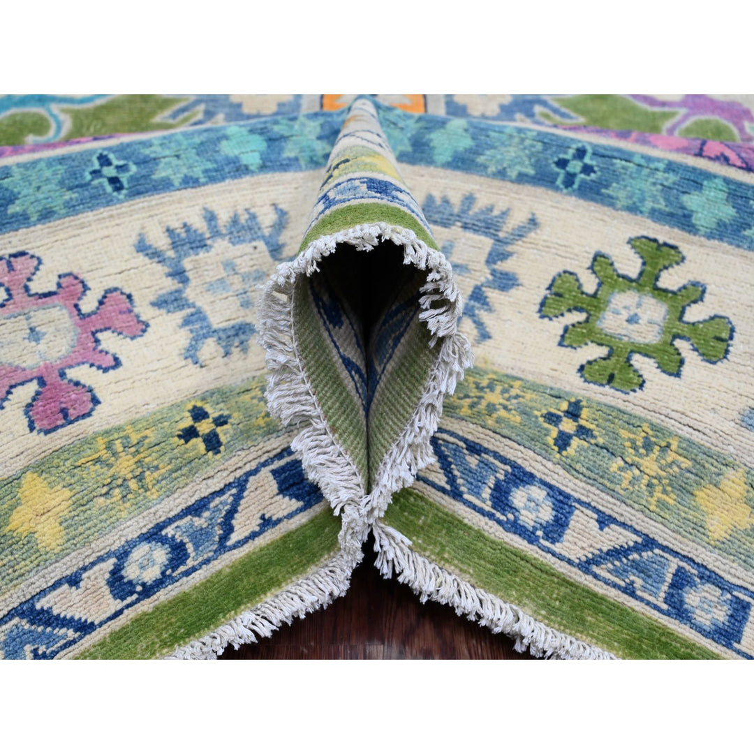 8'10" x 11'8" New Hand Knotted Green Wool Rectangle Oriental Rug - MOA10220972