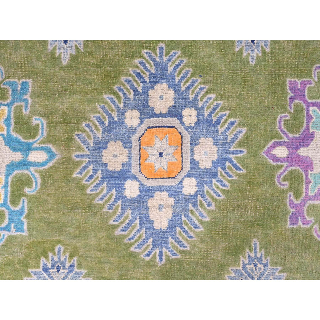 8'10" x 11'8" New Hand Knotted Green Wool Rectangle Oriental Rug - MOA10220972