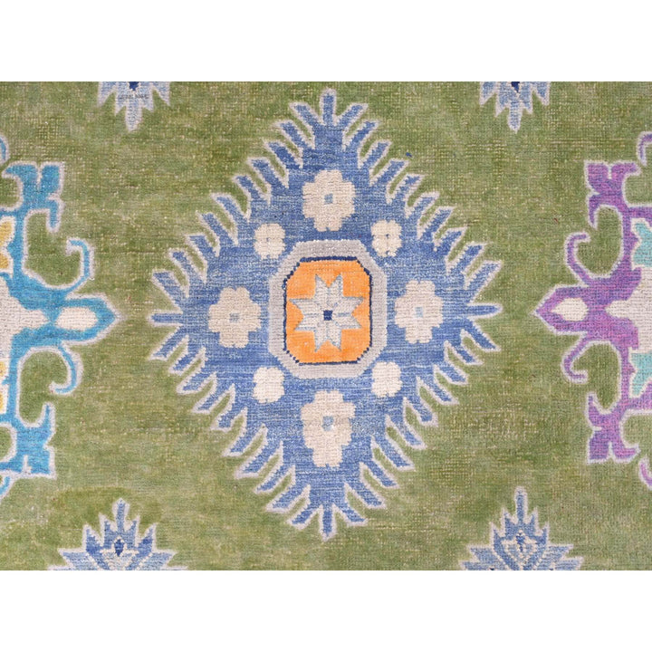 8'10" x 11'8" New Hand Knotted Green Wool Rectangle Oriental Rug - MOA10220972