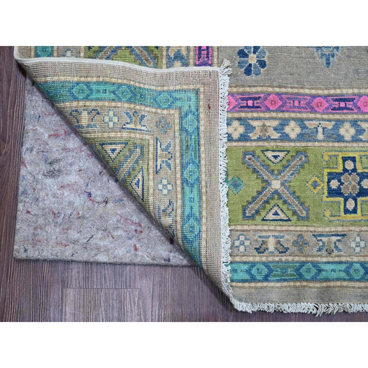 9'9" x 13'2" New Hand Knotted Grey Wool Rectangle Oriental Rug - MOA10220973