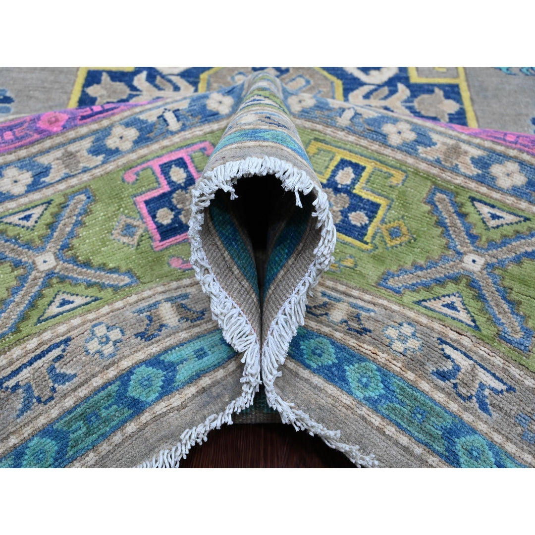 9'9" x 13'2" New Hand Knotted Grey Wool Rectangle Oriental Rug - MOA10220973