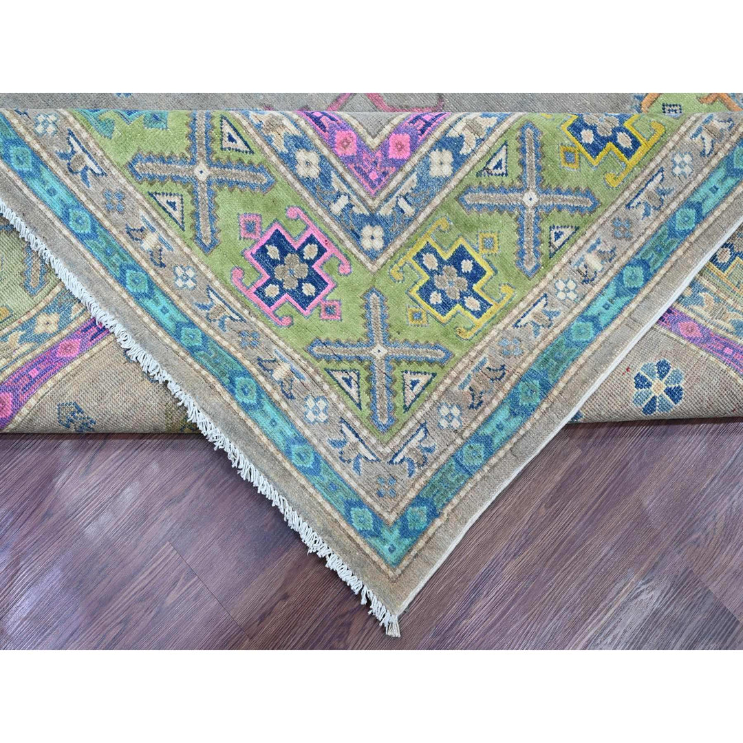 9'9" x 13'2" New Hand Knotted Grey Wool Rectangle Oriental Rug - MOA10220973