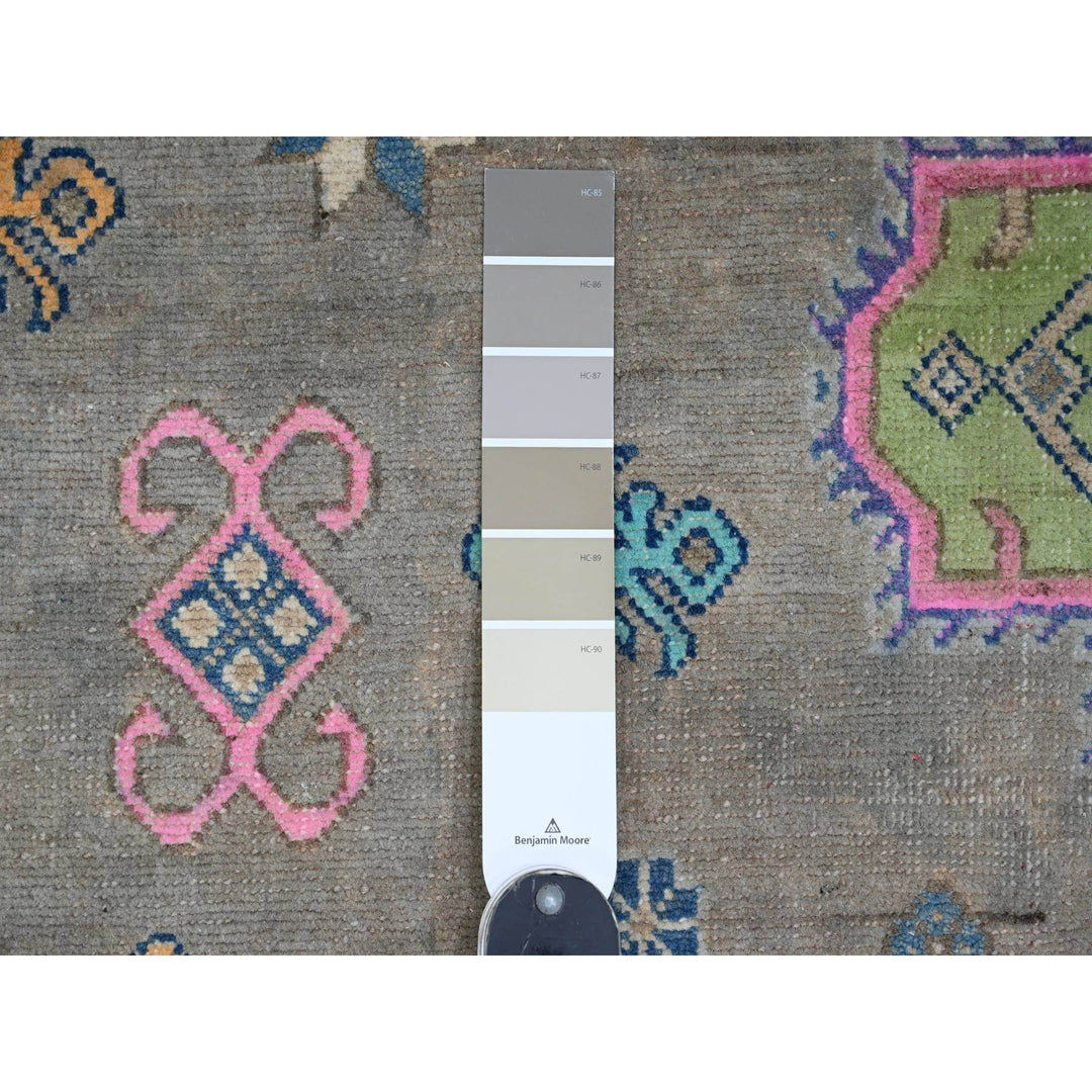 9'9" x 13'2" New Hand Knotted Grey Wool Rectangle Oriental Rug - MOA10220973