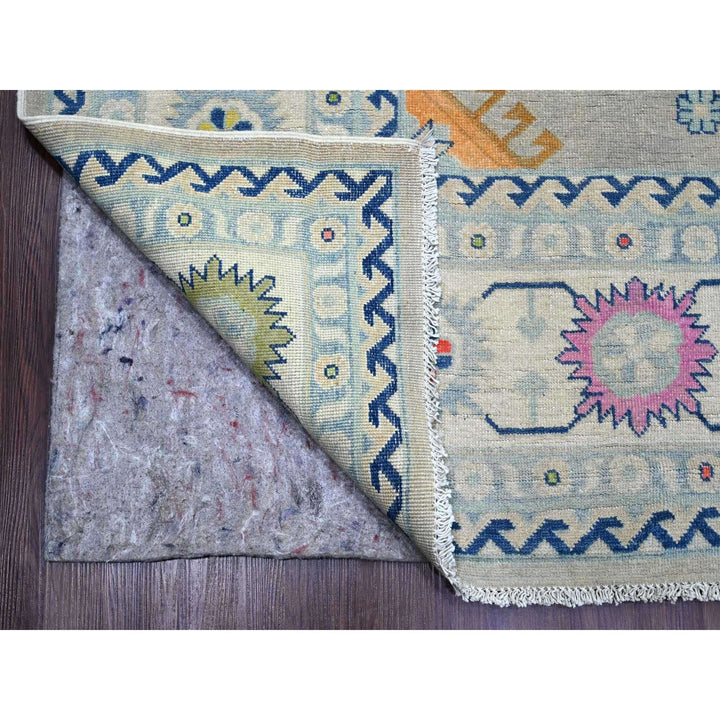 9'7" x 13'4" New Hand Knotted Grey Wool Rectangle Oriental Rug - MOA10220974