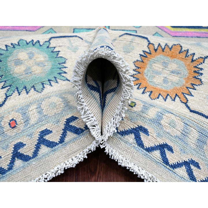 9'7" x 13'4" New Hand Knotted Grey Wool Rectangle Oriental Rug - MOA10220974