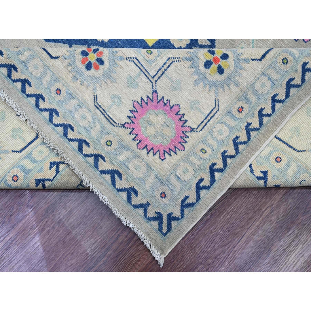 9'7" x 13'4" New Hand Knotted Grey Wool Rectangle Oriental Rug - MOA10220974