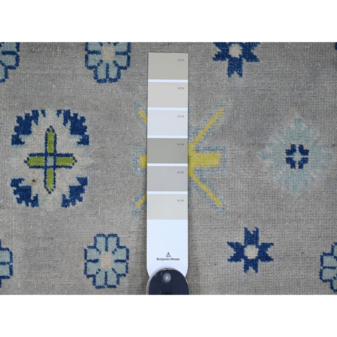 9'7" x 13'4" New Hand Knotted Grey Wool Rectangle Oriental Rug - MOA10220974