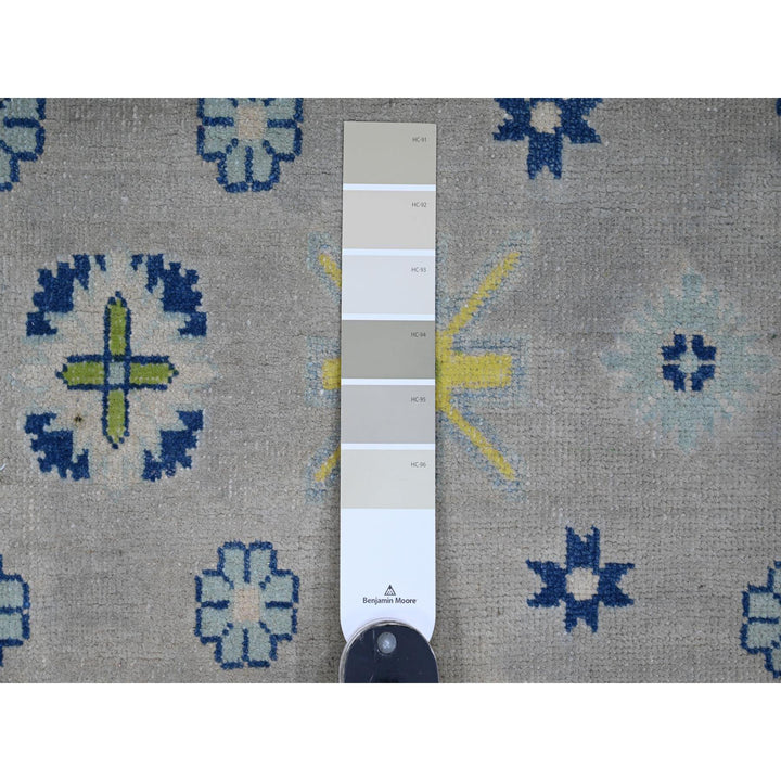 9'7" x 13'4" New Hand Knotted Grey Wool Rectangle Oriental Rug - MOA10220974