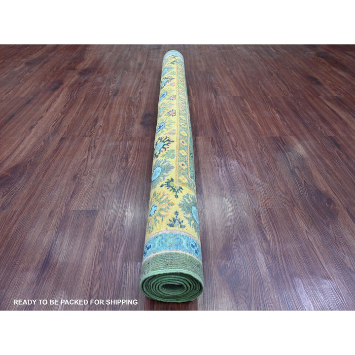 5'4" x 7'6" New Hand Knotted Green Wool Rectangle Oriental Rug - MOA10220976