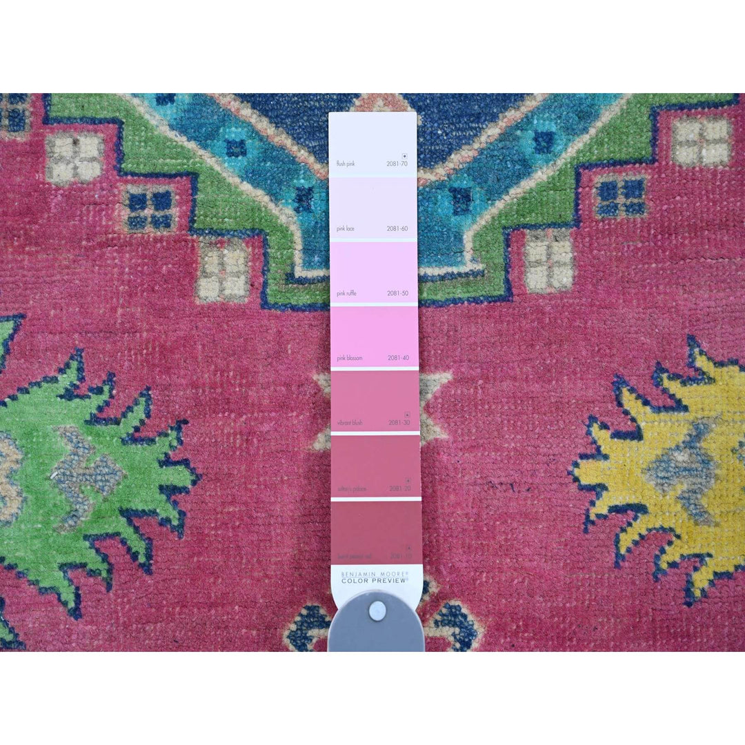5'9" x 8'8" New Hand Knotted Pink Wool Rectangle Oriental Rug - MOA10220977