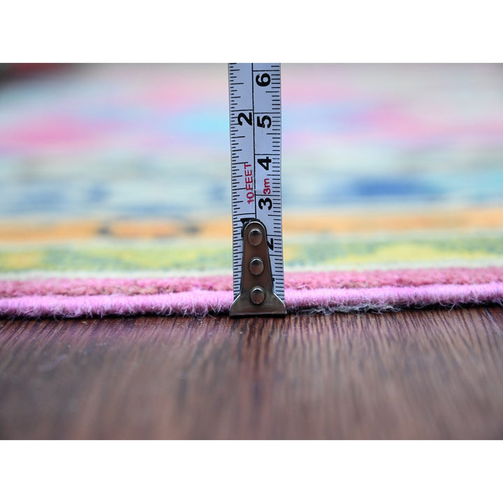 5'9" x 8'8" New Hand Knotted Pink Wool Rectangle Oriental Rug - MOA10220977