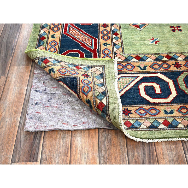 9'2" x 11'7" New Hand Knotted Green Wool Rectangle Oriental Rug - MOA102299