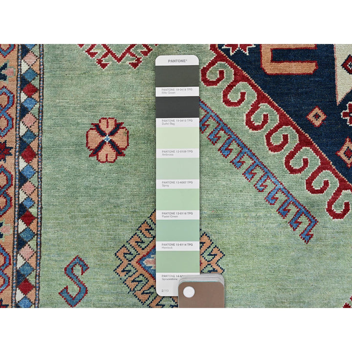 9'2" x 11'7" New Hand Knotted Green Wool Rectangle Oriental Rug - MOA102299