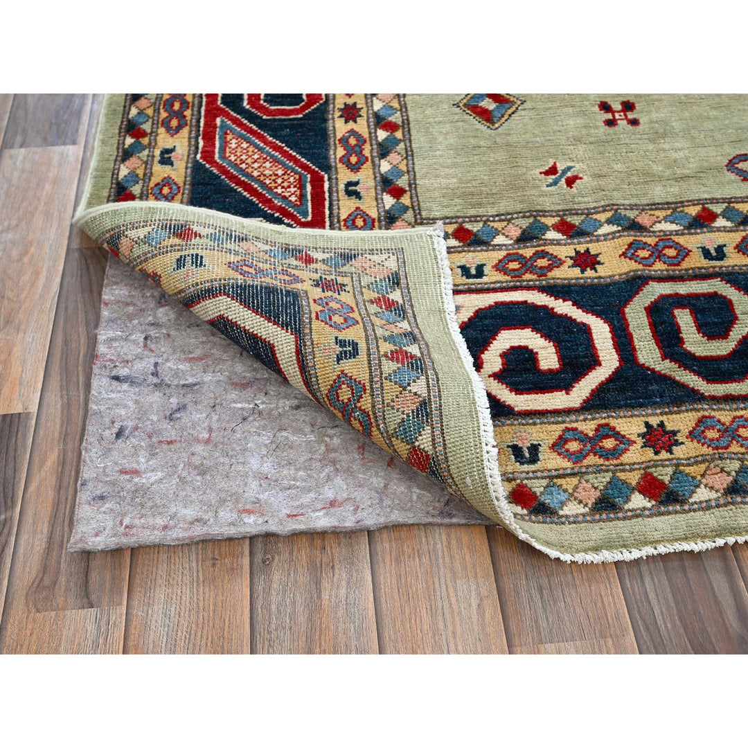 8'0" x 10'4" New Hand Knotted Green Wool Rectangle Oriental Rug - MOA102301