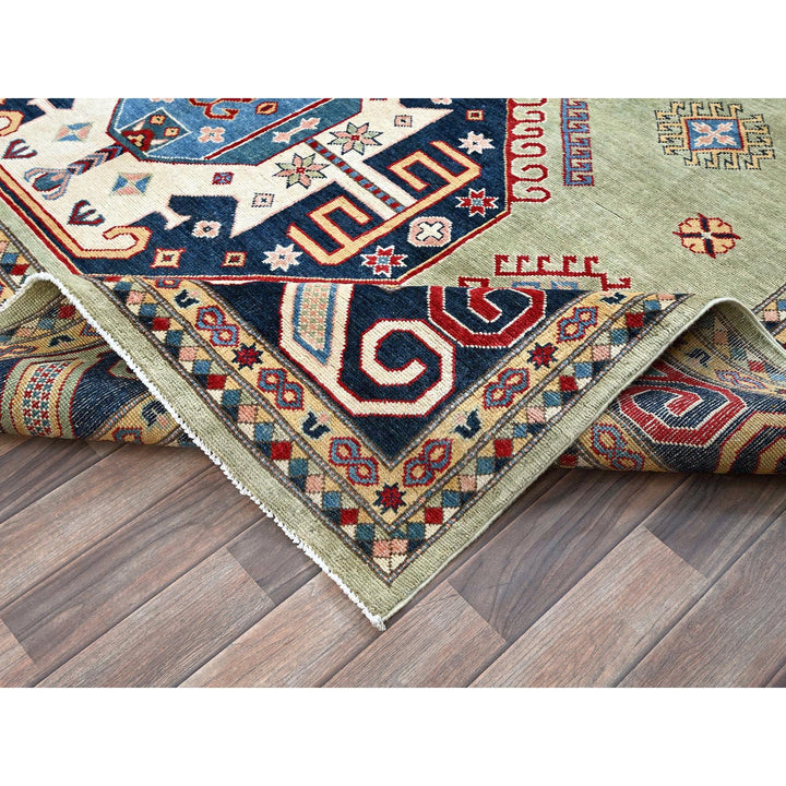 8'0" x 10'4" New Hand Knotted Green Wool Rectangle Oriental Rug - MOA102301