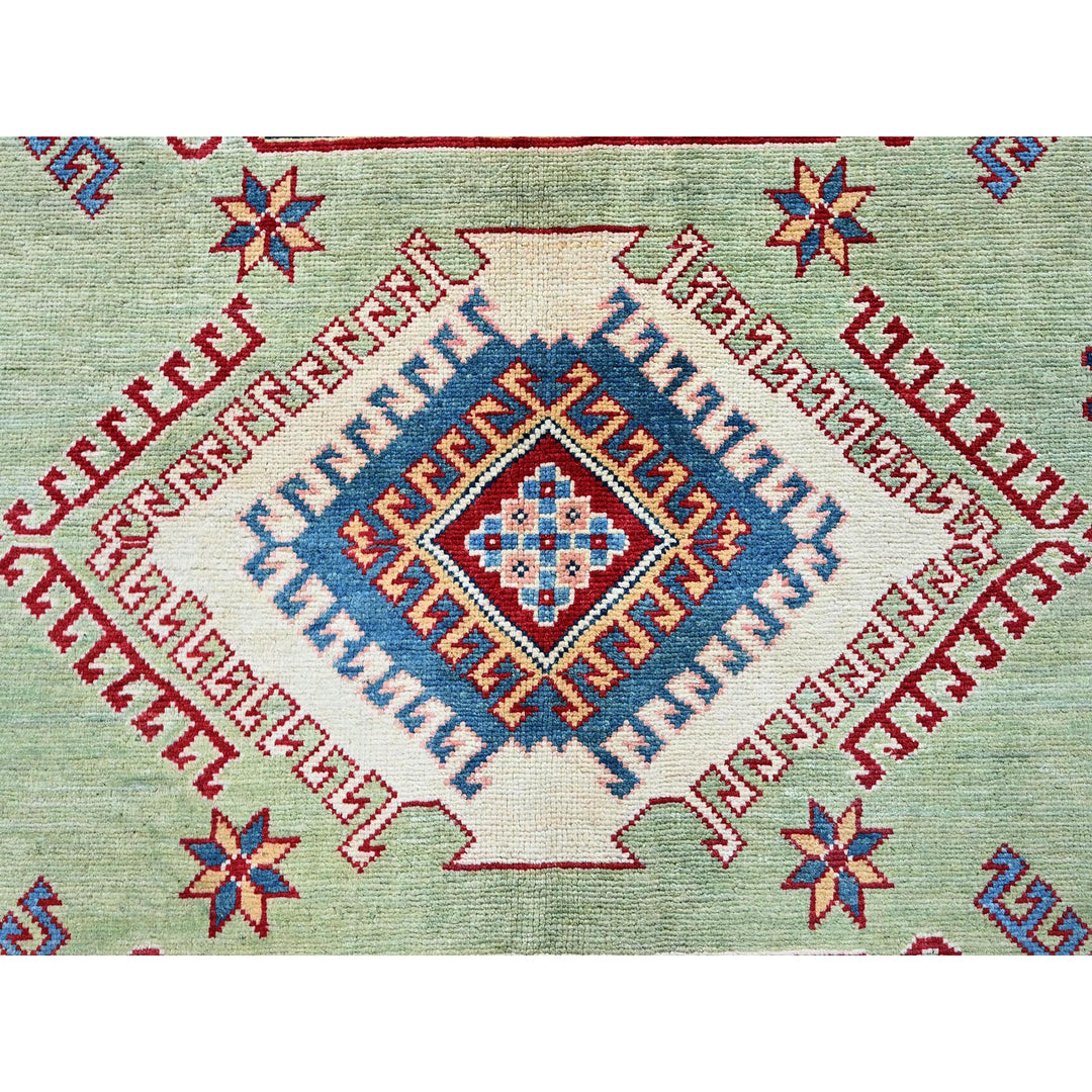 8'0" x 10'4" New Hand Knotted Green Wool Rectangle Oriental Rug - MOA102301