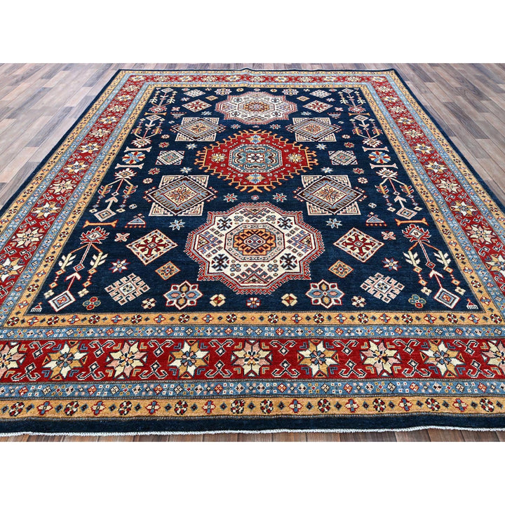 8'0" x 9'10" New Hand Knotted Blue Wool Rectangle Oriental Rug - MOA102303