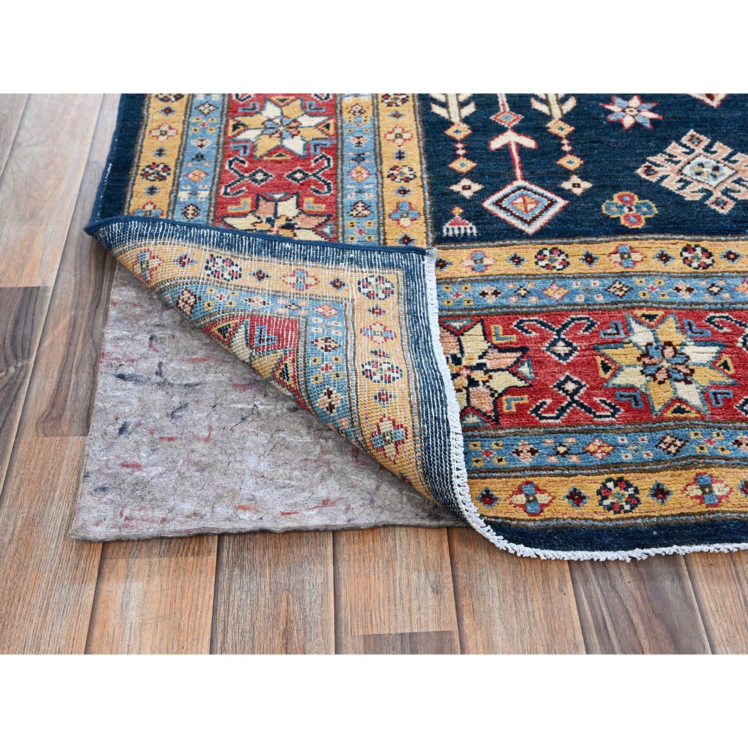 8'1" x 9'8" New Hand Knotted Blue Wool Rectangle Oriental Rug - MOA102304