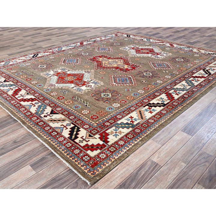 8'2" x 9'11" New Hand Knotted Brown Wool Rectangle Oriental Rug - MOA102305