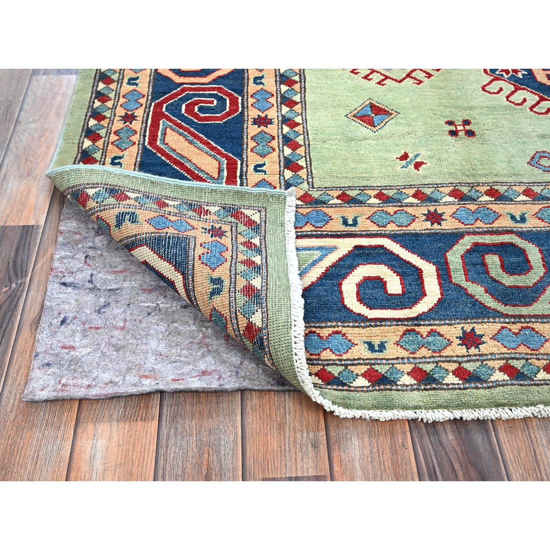 8'4" x 9'7" New Hand Knotted Green Wool Rectangle Oriental Rug - MOA102306