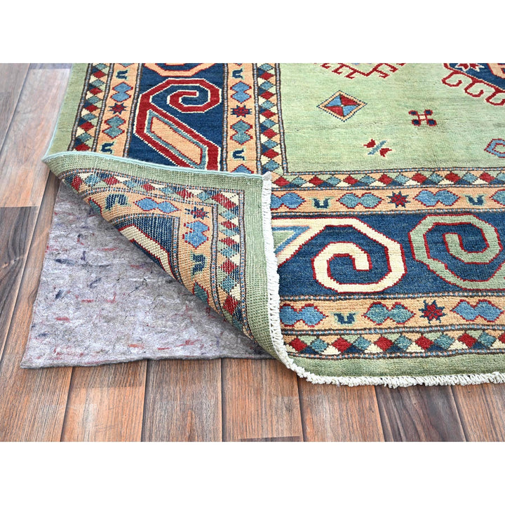 8'4" x 9'7" New Hand Knotted Green Wool Rectangle Oriental Rug - MOA102306