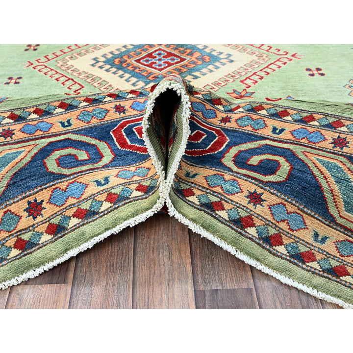 8'4" x 9'7" New Hand Knotted Green Wool Rectangle Oriental Rug - MOA102306