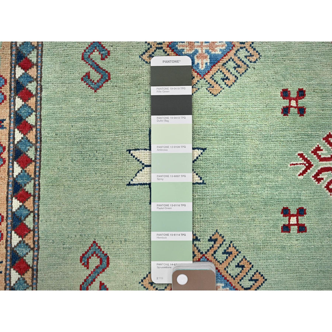 8'4" x 9'7" New Hand Knotted Green Wool Rectangle Oriental Rug - MOA102306