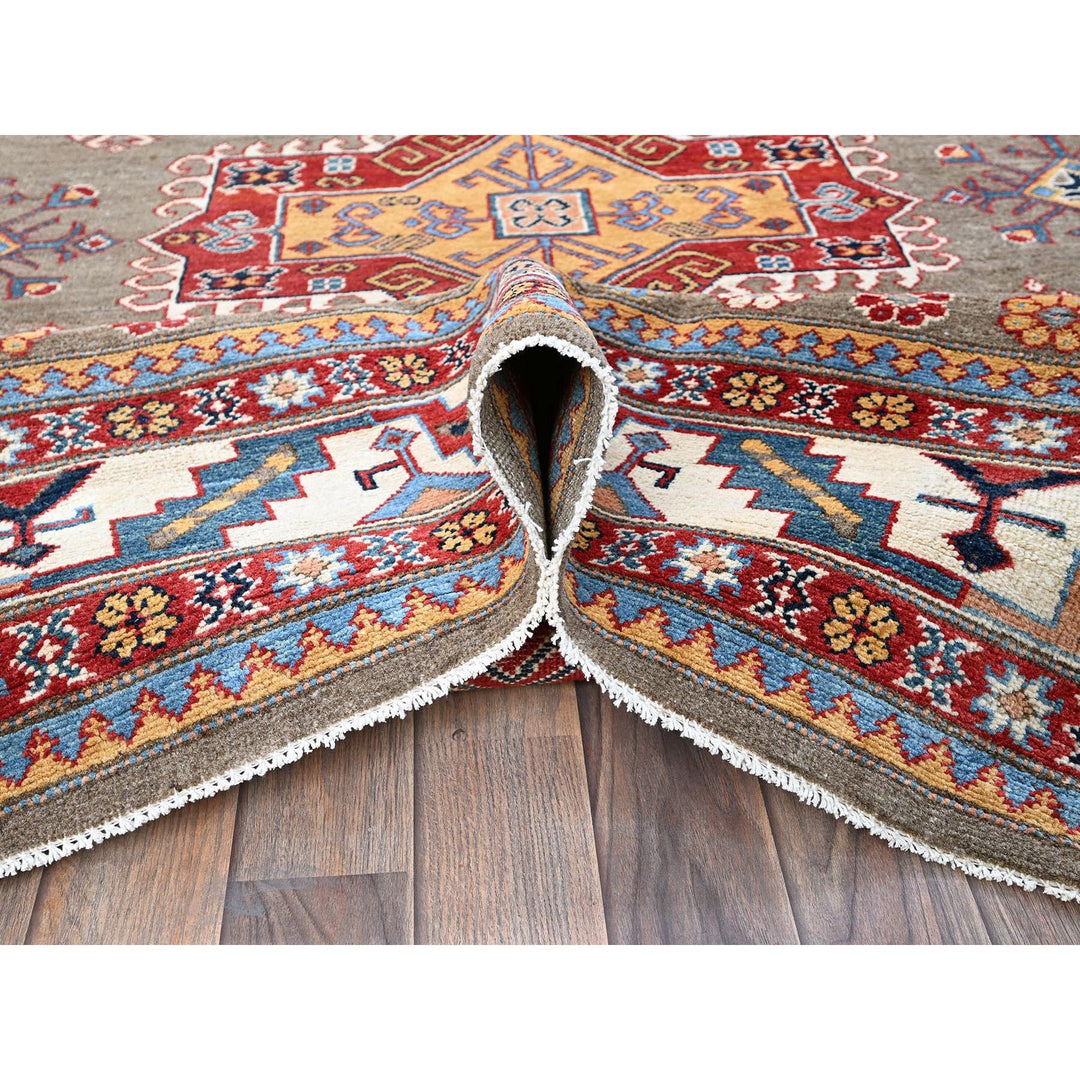 7'11" x 9'8" New Hand Knotted Brown Wool Rectangle Oriental Rug - MOA102308