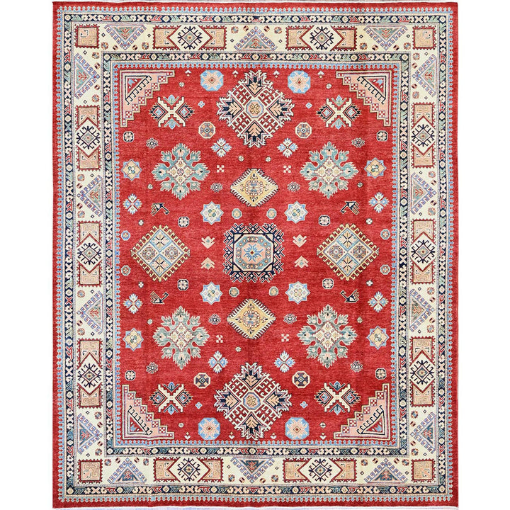 7'10" x 9'9" New Hand Knotted Red Wool Rectangle Oriental Rug - MOA102310