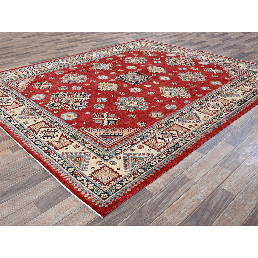 7'10" x 9'9" New Hand Knotted Red Wool Rectangle Oriental Rug - MOA102310
