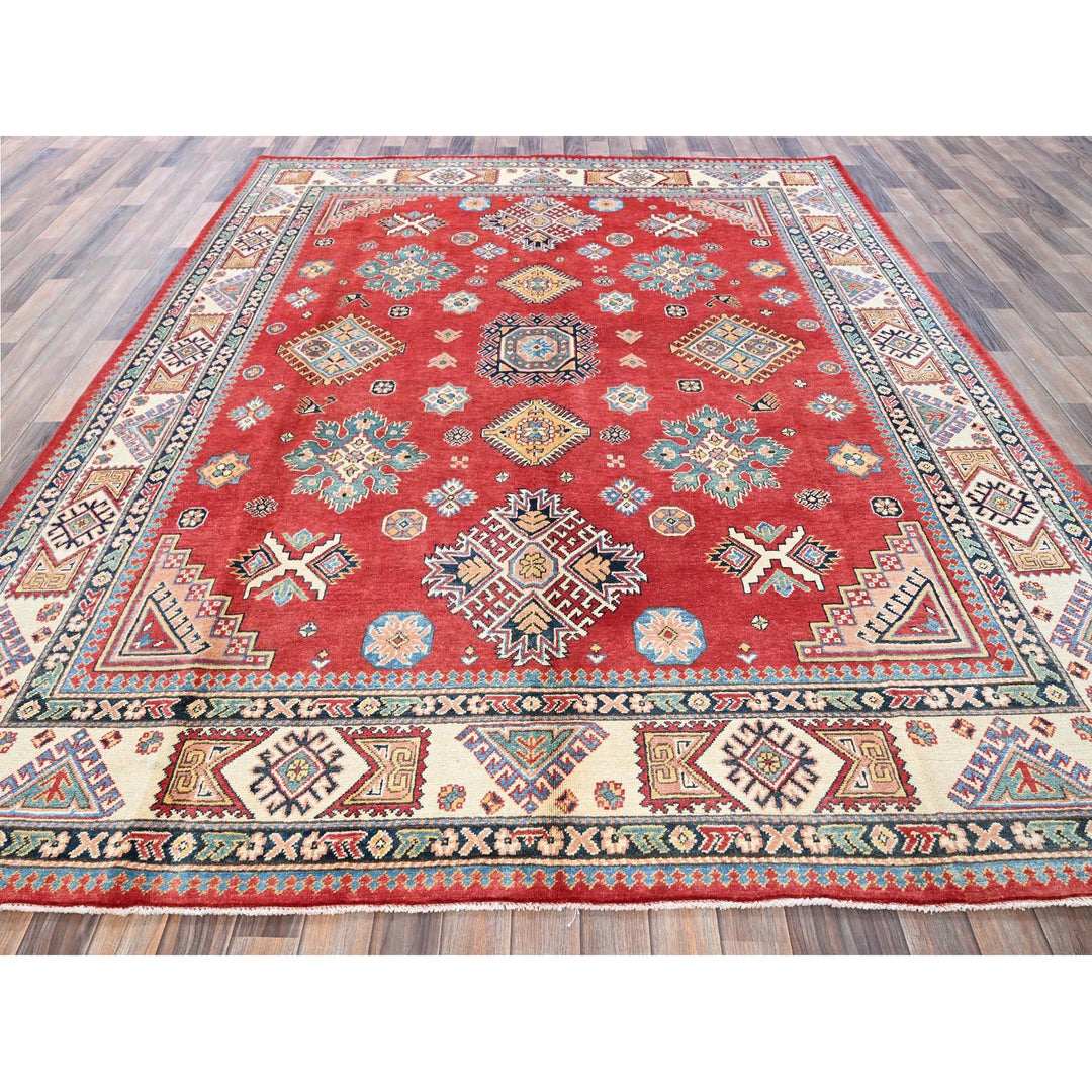 7'11" x 9'11" New Hand Knotted Red Wool Rectangle Oriental Rug - MOA102311