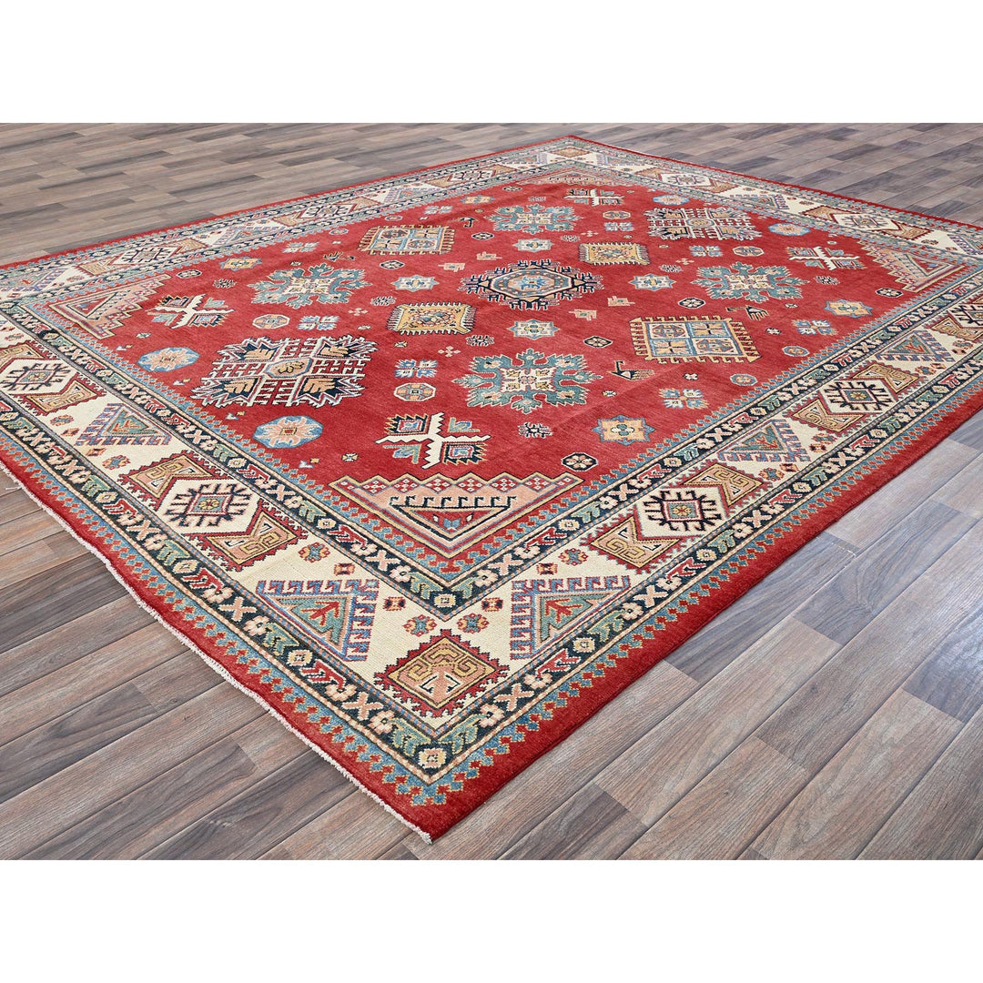 7'11" x 9'11" New Hand Knotted Red Wool Rectangle Oriental Rug - MOA102311