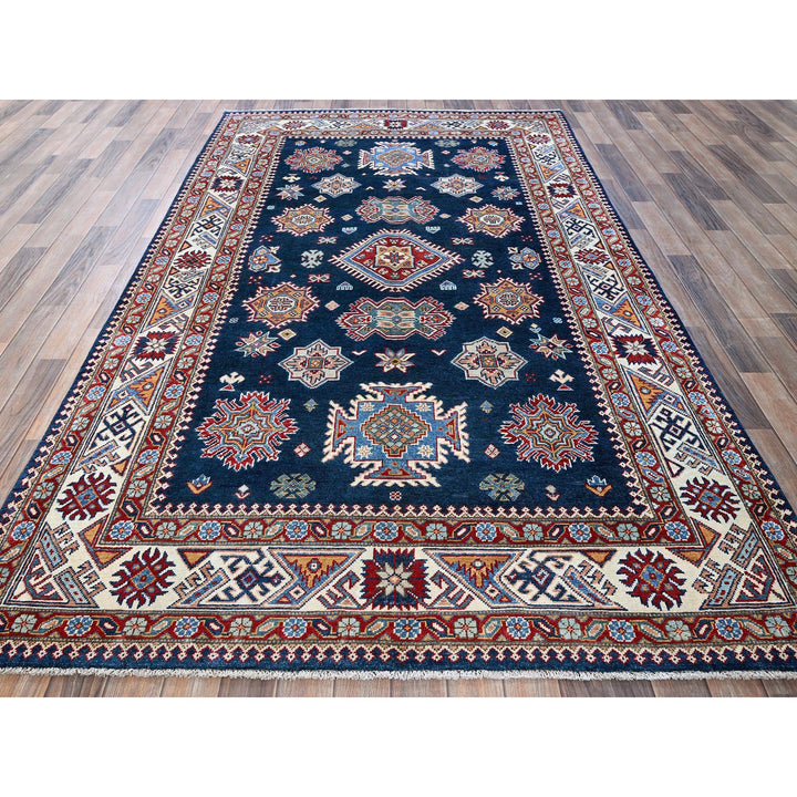 5'6" x 9'3" New Hand Knotted Blue Wool Rectangle Oriental Rug - MOA102313