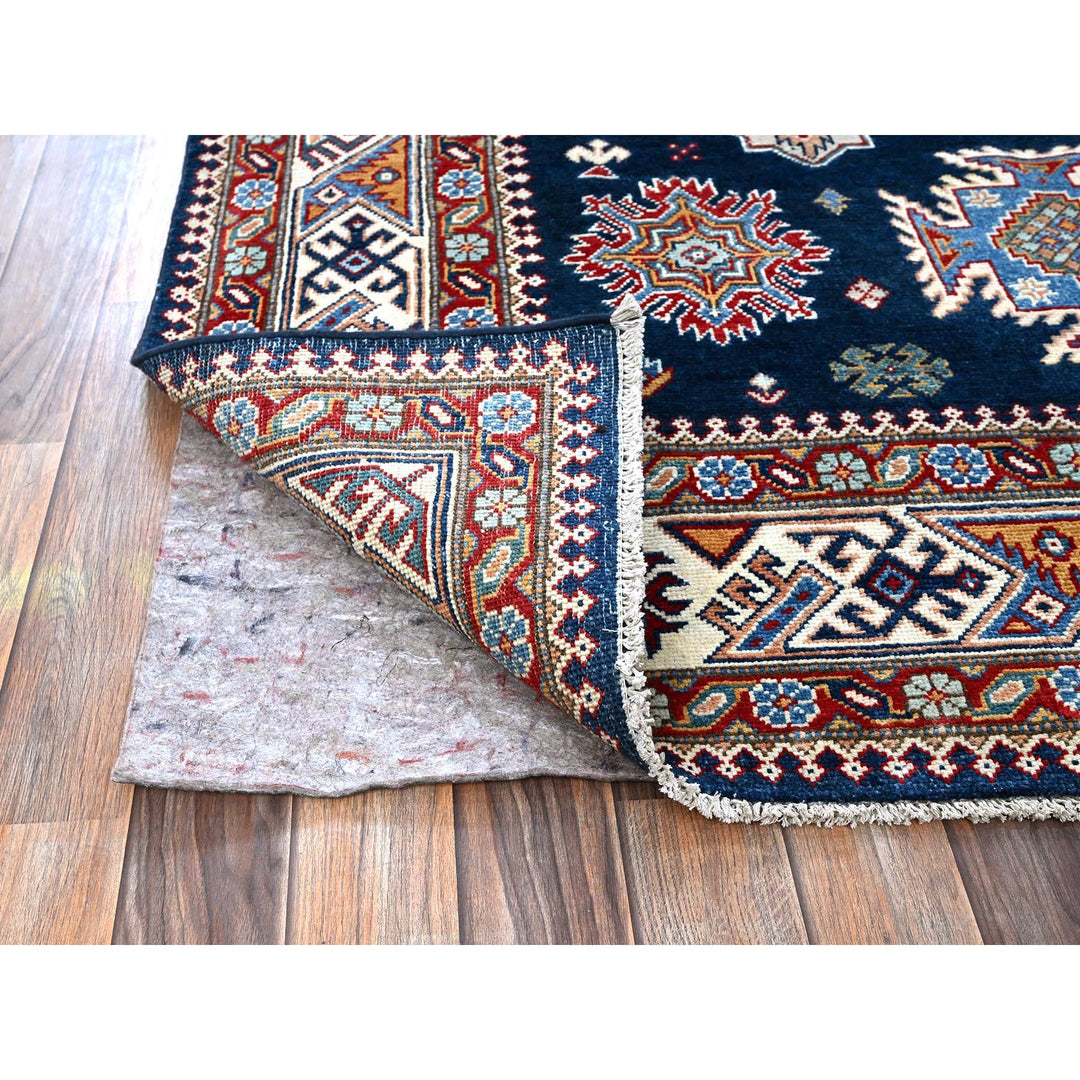 5'6" x 9'3" New Hand Knotted Blue Wool Rectangle Oriental Rug - MOA102313