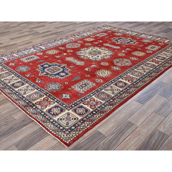 6'0" x 8'11" New Hand Knotted Red Wool Rectangle Oriental Rug - MOA102314