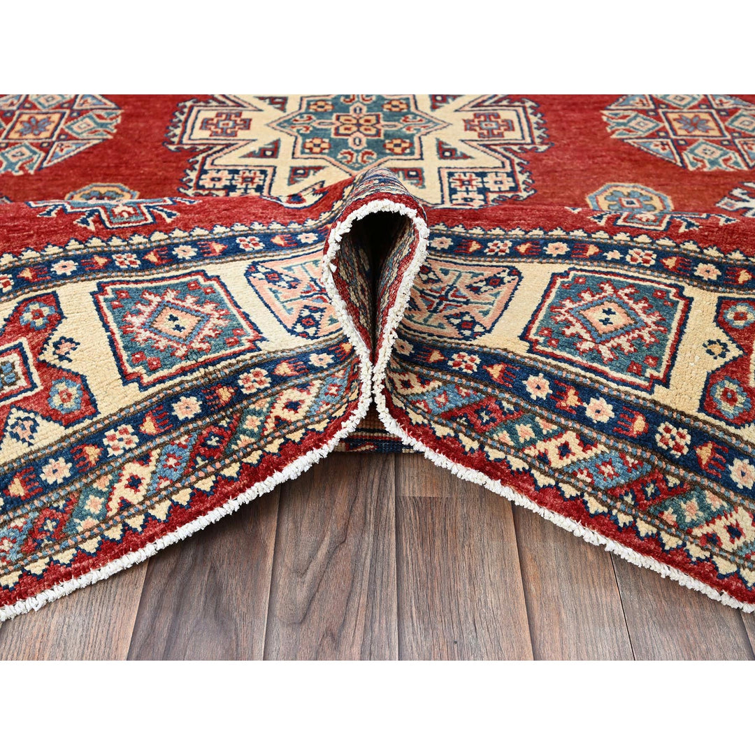 6'0" x 8'11" New Hand Knotted Red Wool Rectangle Oriental Rug - MOA102314