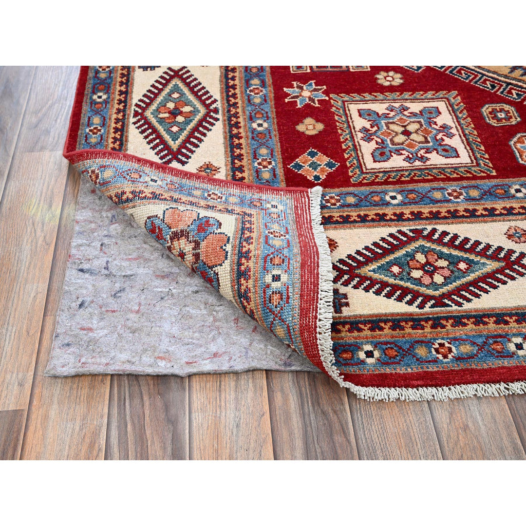 5'11" x 8'10" New Hand Knotted Red Wool Rectangle Oriental Rug - MOA102315