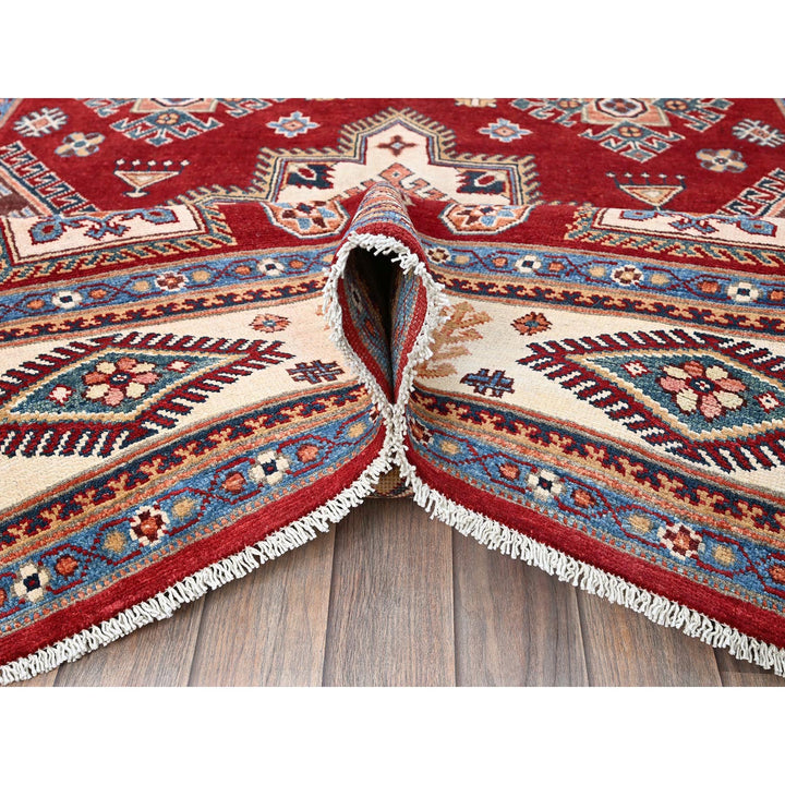 5'11" x 8'10" New Hand Knotted Red Wool Rectangle Oriental Rug - MOA102315