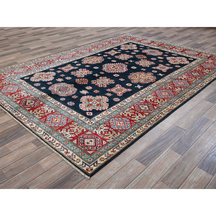 6'2" x 8'8" New Hand Knotted Blue Wool Rectangle Oriental Rug - MOA102316