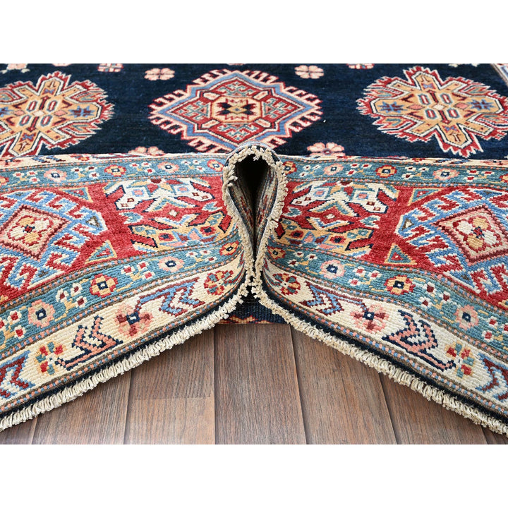 6'2" x 8'8" New Hand Knotted Blue Wool Rectangle Oriental Rug - MOA102316