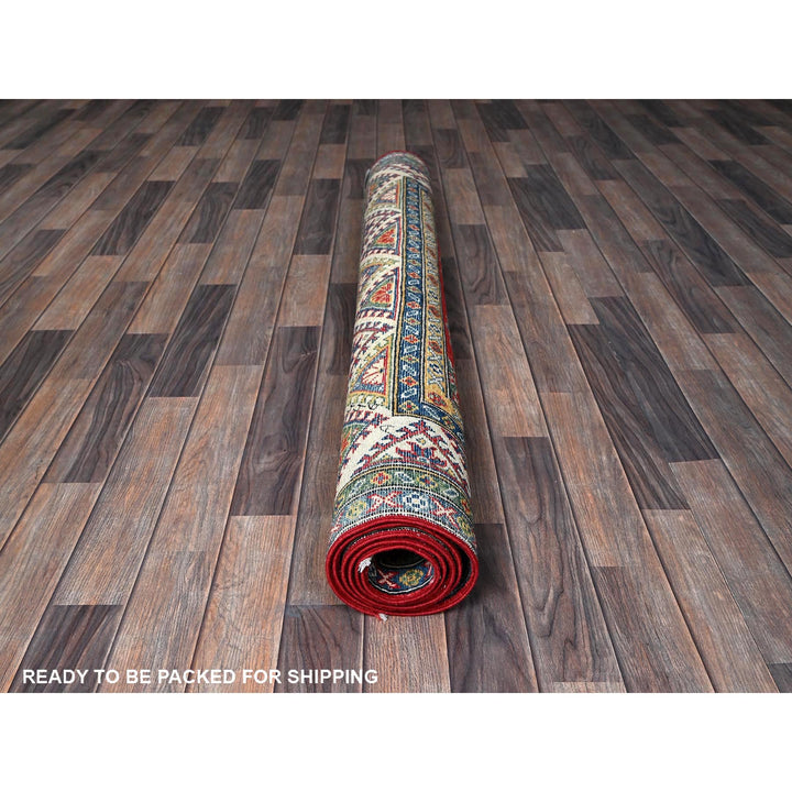 4'10" x 6'6" New Hand Knotted Red Wool Rectangle Oriental Rug - MOA102326