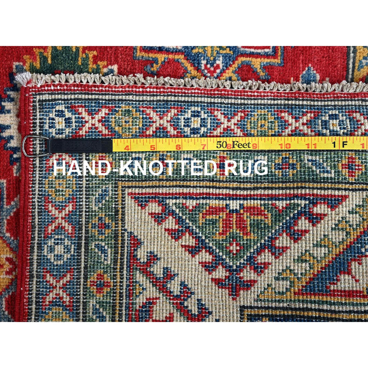 4'10" x 6'6" New Hand Knotted Red Wool Rectangle Oriental Rug - MOA102326