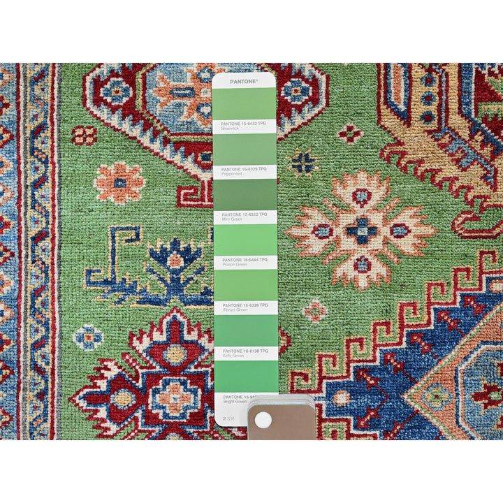 5'4" x 6'8" New Hand Knotted Green Wool Rectangle Oriental Rug - MOA102327