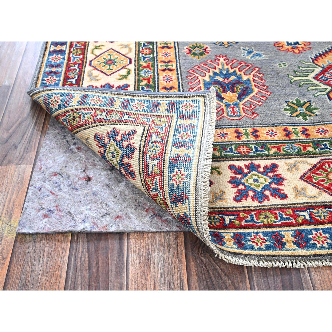 5'1" x 6'9" New Hand Knotted Grey Wool Rectangle Oriental Rug - MOA102328