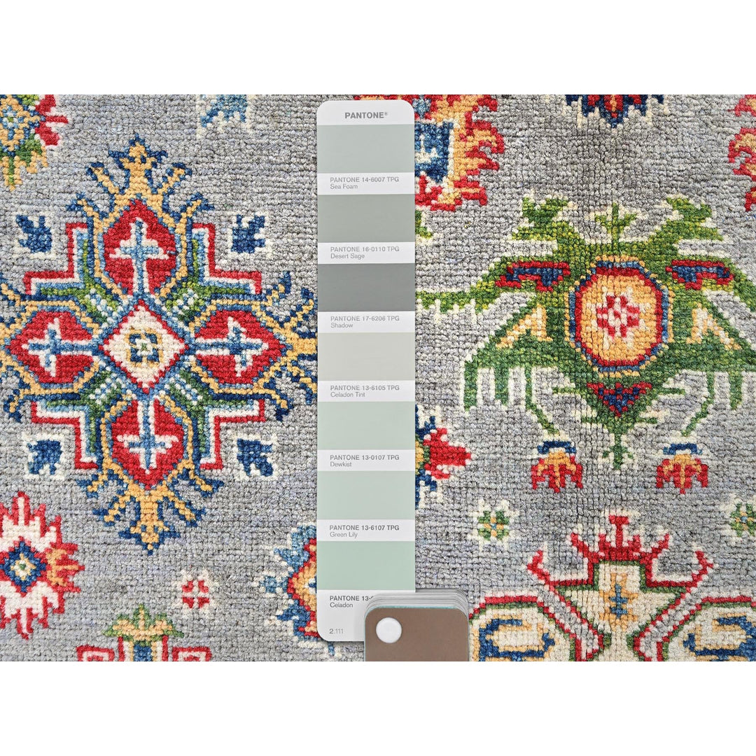 5'1" x 6'9" New Hand Knotted Grey Wool Rectangle Oriental Rug - MOA102328