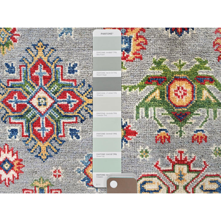 5'1" x 6'9" New Hand Knotted Grey Wool Rectangle Oriental Rug - MOA102328