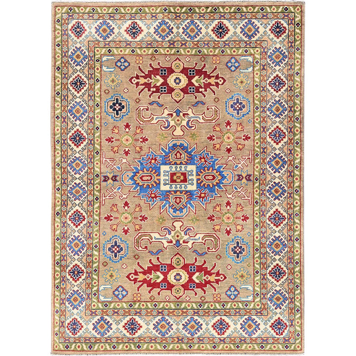 4'11" x 6'9" New Hand Knotted Brown Wool Rectangle Oriental Rug - MOA102329