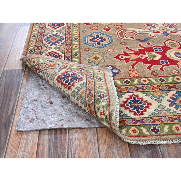 4'11" x 6'9" New Hand Knotted Brown Wool Rectangle Oriental Rug - MOA102329