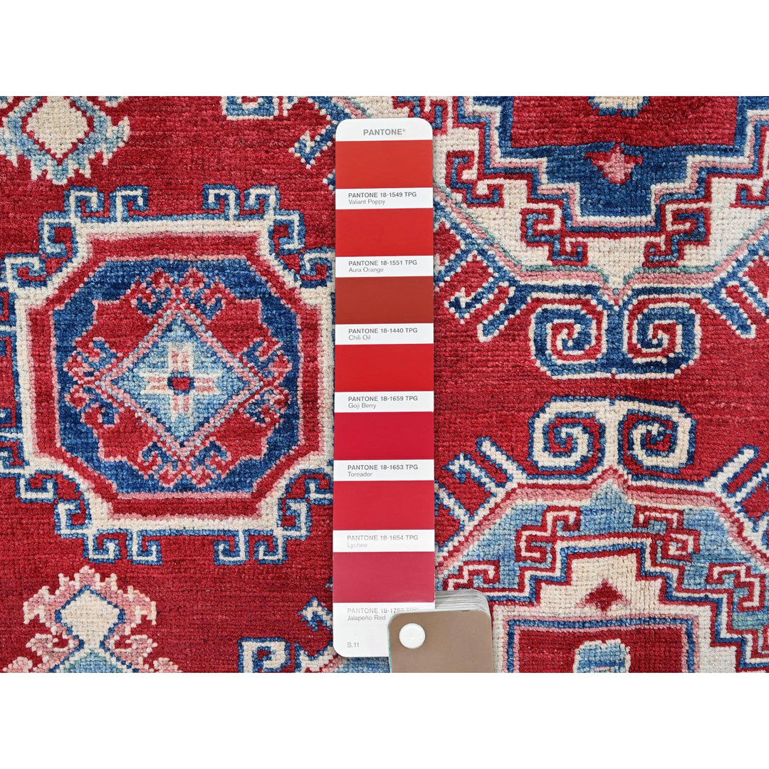 5'1" x 6'9" New Hand Knotted Red Wool Rectangle Oriental Rug - MOA102331