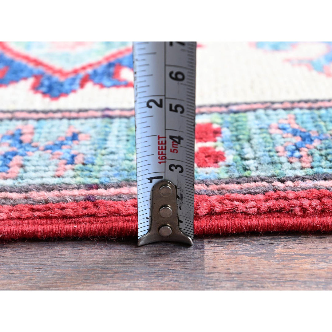 5'1" x 6'9" New Hand Knotted Red Wool Rectangle Oriental Rug - MOA102331